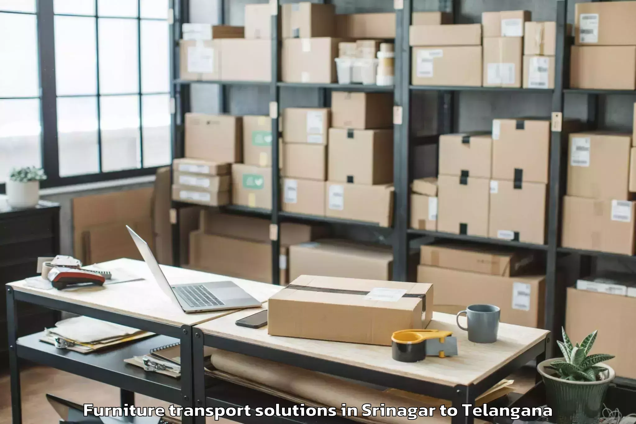 Affordable Srinagar to Dornakal Furniture Transport Solutions